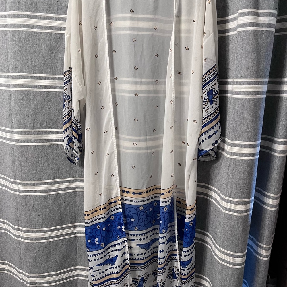 Torrid White and Blue Maxi Dress